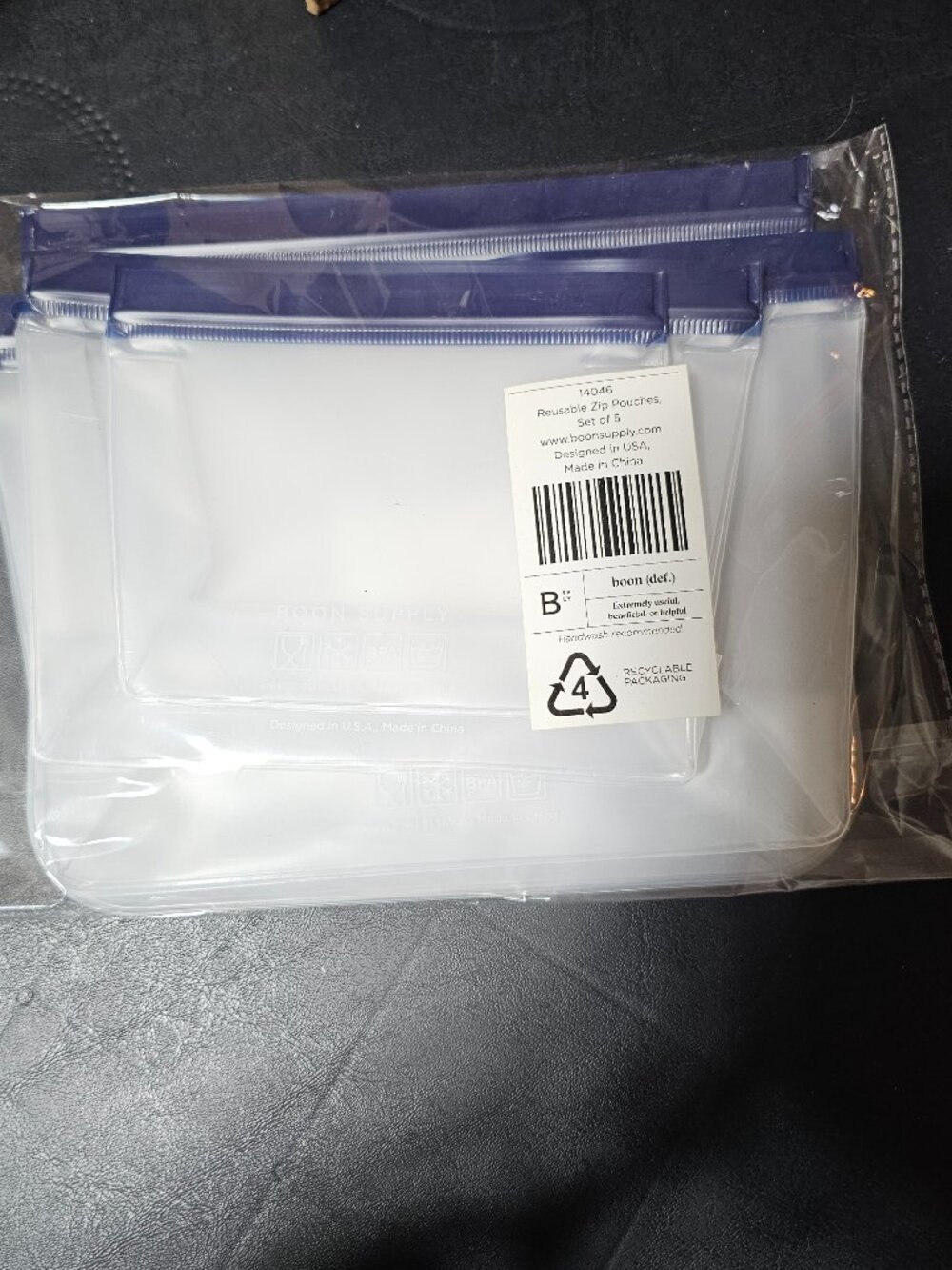 Reuseable Zip Pouches - Set of Five